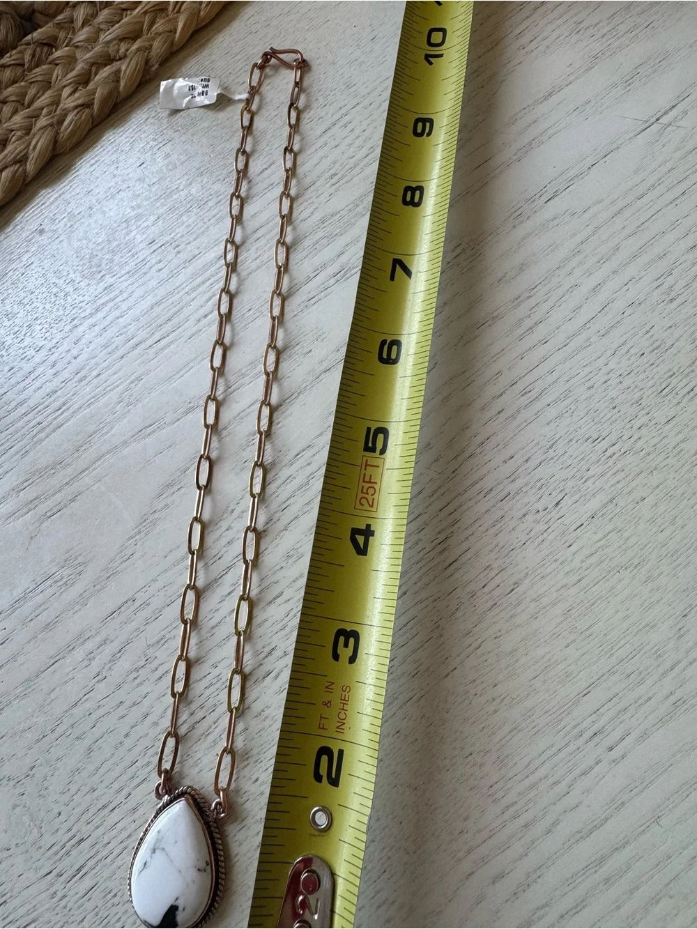 🤩NEW GENUINE WHITE BUFFALO COPPER PAPER CLIP NECKLACE
